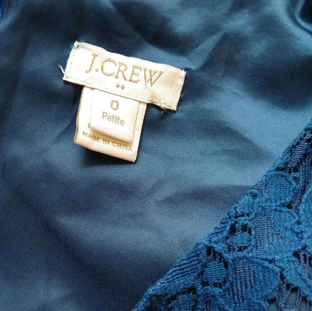 J. Crew blue lace overlay dress